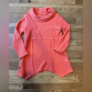 Soft Surroundings Coral Cowl Neck Sweater